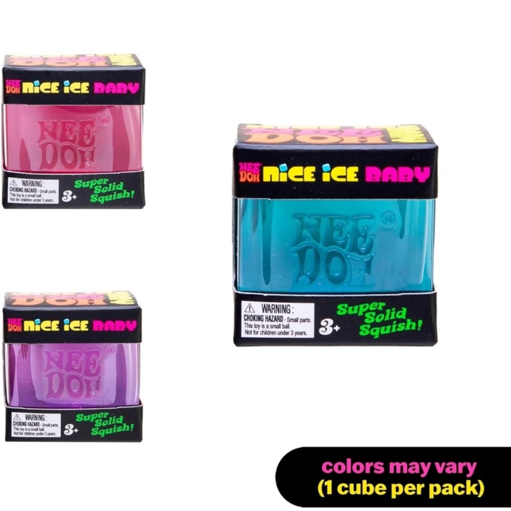 NeeDoh Nice Ice Baby Stackable Ice Cube Toy - purple